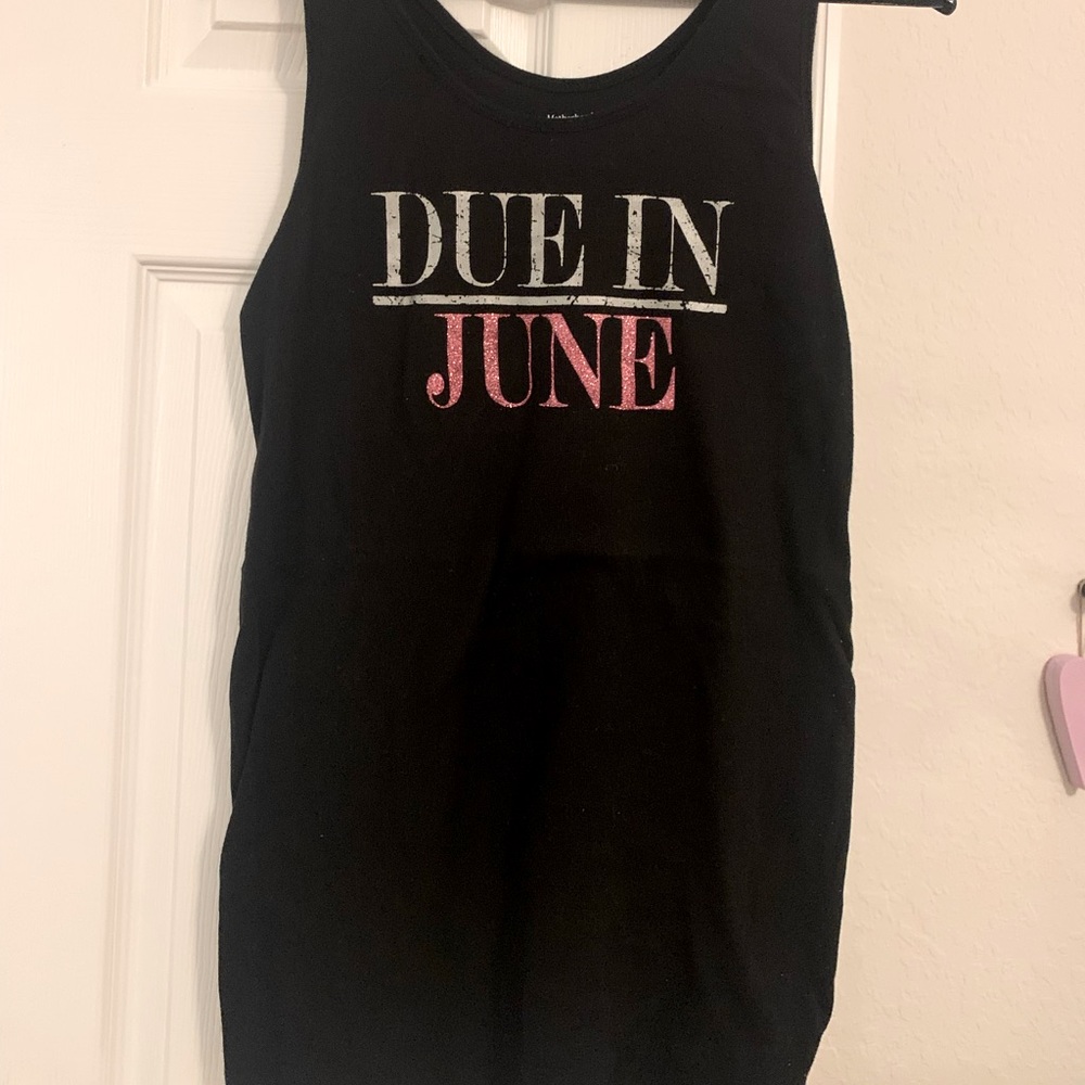“ DUE IN JUNE” maternity tank- L